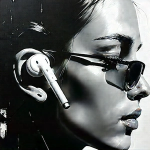 Wireless earbuds with digital artwork