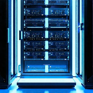 Server Rack With Laser Scanning With Image, There