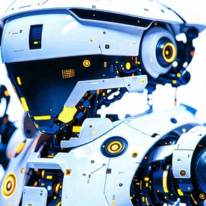 Tech Professional Photography: Robot with digital particles