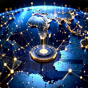 Blockchain Network Visualization With Blue Gold