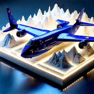 Aerospace Technology In Research Center With Blue Airplane
