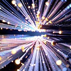 Close-up Of Fiber Optic Cables With Image, There
