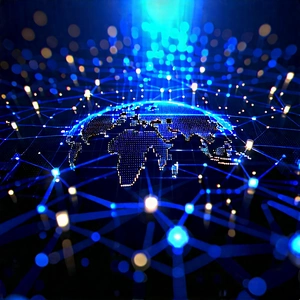 Blockchain Network Visualization With Blue White