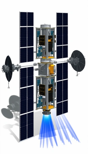 A Space Station With A Large Satellite On Top Of It