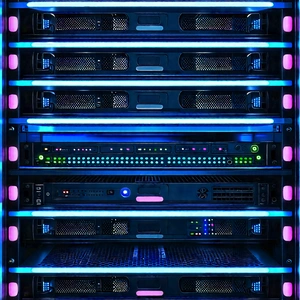 Server rack with neon accents