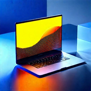 Laptop With Glowing Screen With Laptop Computer