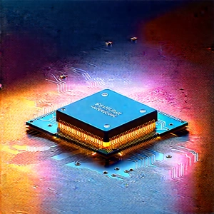 Close-up Of Microprocessor With Close-up Computer