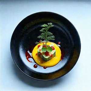 Lifestyle Lithograph: Plant-based Dish Prepared With Seasonal Produce With Plate Food