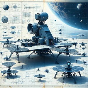 In This Image, There Is A Large Space Station With A Central Dome And A Smaller Dome Attached To It