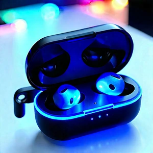 Wireless earbuds with glowing screen