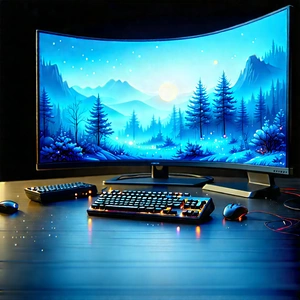Entertainment Technology In Tech Office With Large Computer