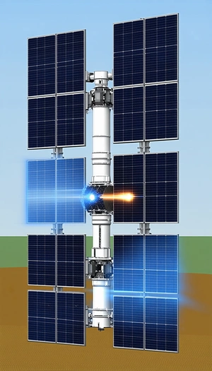 A Large, Futuristic Space Station With A Solar Panel System