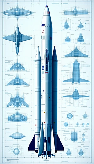 A Blue And White Space Shuttle Is Shown In A Series Of Diagrams, Illustrating Its Various Components