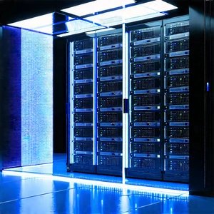 Server rack with holographic projection