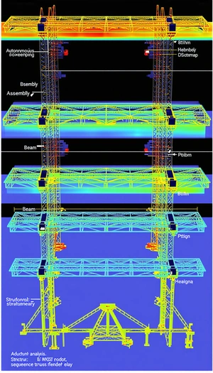 The Image Is A 3d Model Of A Crane, Showing The Internal Structure And Assembly Of The Crane