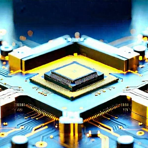 Close-up of microprocessor
