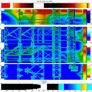 The Image Is A 3d Model Of A Large Structure, Possibly A Bridge Or A Building