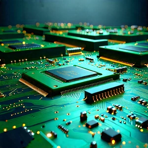 Close-up of electronic circuit