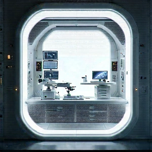 (futuristic:1.35) research laboratory