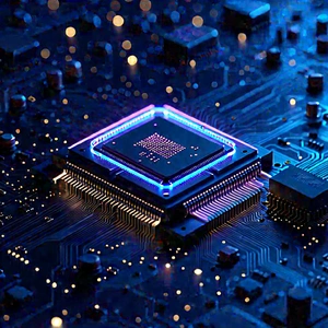 Microchip with neon accents