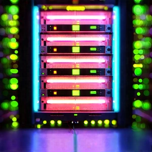 Server Rack With Neon Accents With Image, There