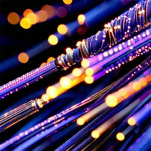 Close-up Of Fiber Optic Cables With Close-up Blue