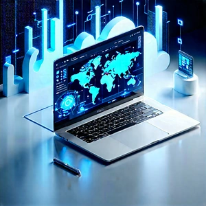 Laptop With Data Visualization With Laptop Computer