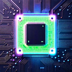 Microchip with neon accents