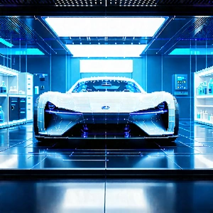 Automotive Technology In (modern:1.29) Laboratory With White Sports