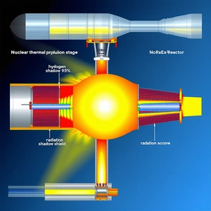 A Diagram Of A Nuclear Reactor, With A Focus On The Nuclear Thermal Propulsion Stage