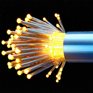 Close-up Of Fiber Optic Cables With Close-up Wire