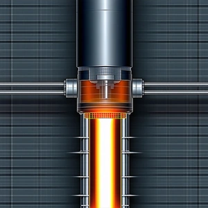 A Large, Cylindrical Object Is Shown In A Blue And Orange Color Scheme