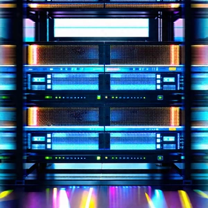 Server Rack With (digital:1.34) Particles With Large Computer