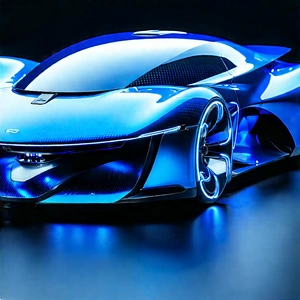 Innovative Electric Vehicle (design:1.17) With Futuristic Blue