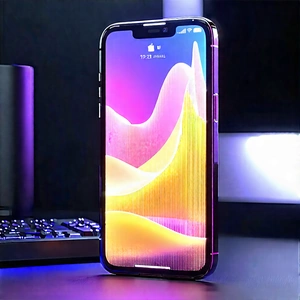Tech Digital Illustration: Smartphone With Data Visualization With Cell Phone