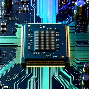 Tech Long Exposure Photography: Close-up of microprocessor