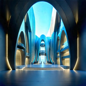 Futuristic Innovation Hub With Black White