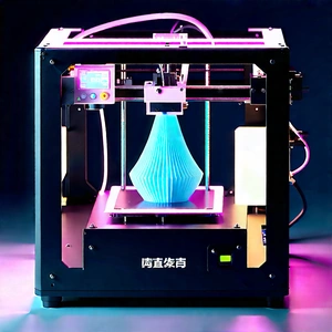 3d Printer With Neon Accents With Printer Process