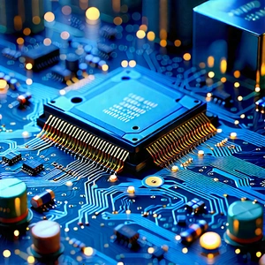 Close-up of electronic circuit