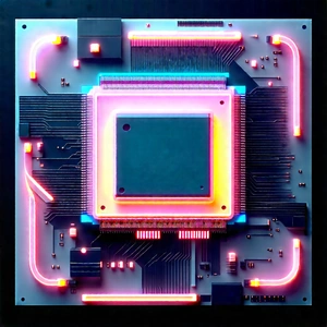 Microchip with neon accents