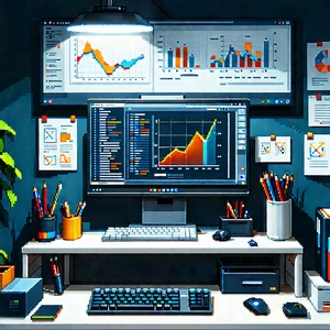 Educational Technology In Tech Office With Computer Desk