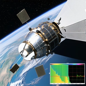 A Spacecraft, Possibly A Satellite, Flying Through The Sky