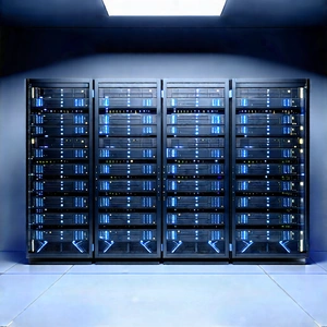 Server Rack With Laser Scanning With Large Computer