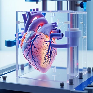 A Heart, Which Is Displayed In A Glass Case