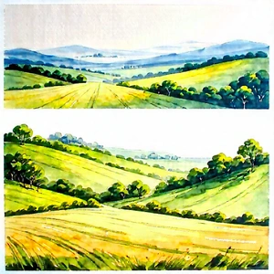 Abstract Watercolor Painting: Color Field With Analogous Color Palette With Painting Lush