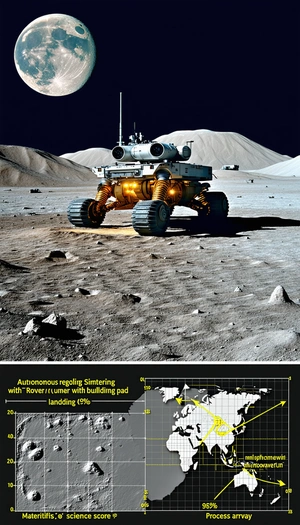 A Large Robotic Vehicle, Possibly A Rover, Parked On A Rocky Surface