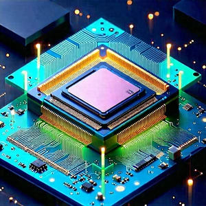 Close-up of microprocessor
