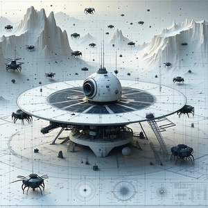 image, there large white spacecraft