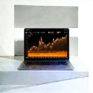 Laptop With Data Visualization With Laptop Computer