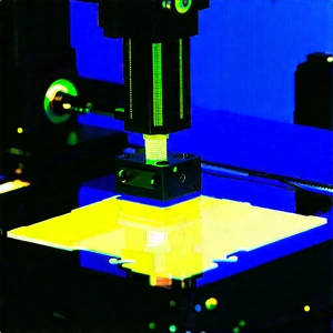 3d printer with blue light glow